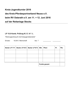 Kreis-Jugendturnier 2016 des Kreis-Pferdesportverband Neuss e.V.