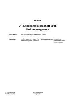 Ergebnisprotokoll LM Ordonnanzgewehr 2016
