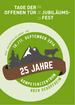 JUBIL&Auml;UMS- FEST TAGE DER OFFENEN T&Uuml;R