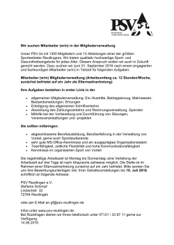 Stellenangebote - PSV Reutlingen eV