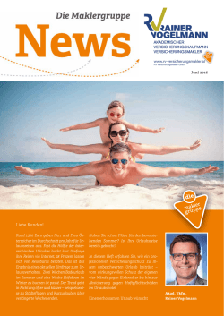 News der Maklergruppe - RV Versicherungsmakler GmbH
