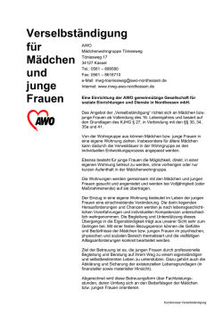 Verselbständigung für Mädchen und junge Frauen
