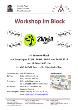ZUMBA Workshop mit Jeanette Fiozzi