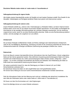 Disclaimer Website nieder-nieder.at / neder
