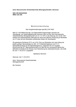 Dividendenbekanntmachung