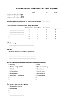 Vorbereitungsblatt Zeiterfassung GeCOTime "Allgemein"
