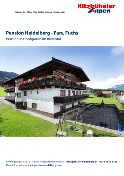 Pension Heidelberg - Fam. Fuchs in Hopfgarten im Brixental
