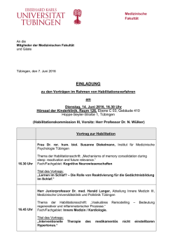 Der Prodekan - Universität Tübingen