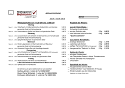 Men&uuml;plan - Metzgerei Heimann