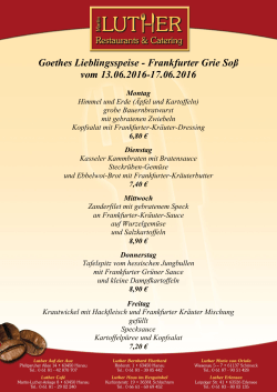 Goethes Lieblingsspeise - Frankfurter Grie Soß vom 13.06.2016
