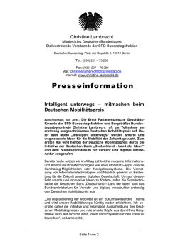 Intelligent unterwegs &ndash; mitmachen beim