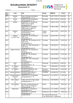 Schulbuchliste 10 IGS – 2016-2017