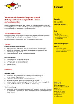 Seminar - Bildungsnetzwerk Verein und Ehrenamt