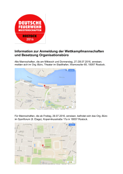 Information zur Anmeldung der Wettkampfmannschaften und