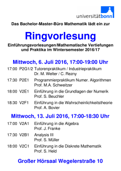 Ringvorlesung - Mathematik in Bonn