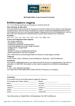 Einf&uuml;hrungskurs Jogging
