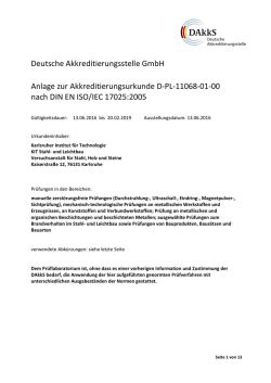 Deutsche Akkreditierungsstelle GmbH Anlage zur