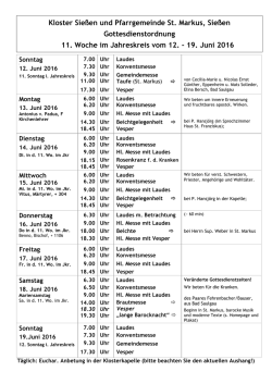 Gottesdienstplan