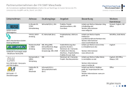 Partnerunternehmen der FH SWF Meschede