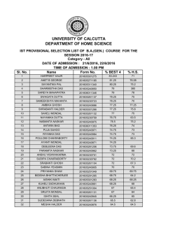 ist provisional selection list of b.a.(gen.)