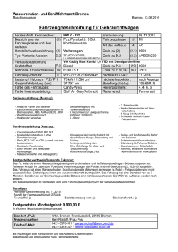 Fahrzeugbeschreibung BW 2-195 - Zoll