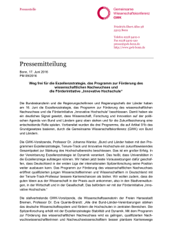 Ihre Mail vom 03 - Gemeinsame Wissenschaftskonferenz