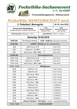 Ablaufplan - Pocketbike Sachsenevent eV