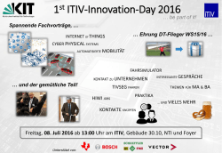 1. ITIV-Innovation-Day 2016 am 08.07.2016
