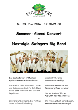 Sommer-Abend Konzert Nostalgie Swingers Big Band