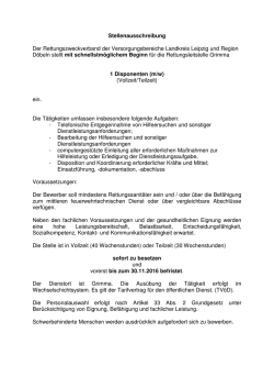 Disponenten (m/w) - Rettungszweckverband der
