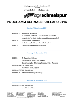 Programm zur Expo 2016 - Arge