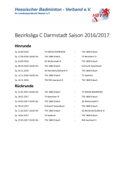 Bezirksliga C Darmstadt Saison 2016/2017 - TSV Erbach