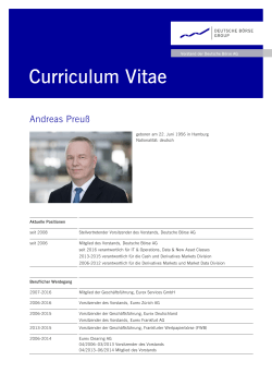 Curriculum Vitae - Gruppe Deutsche Börse