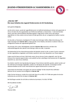 JUGEND-F&Ouml;RDERVEREIN GC HARDENBERG EV. www