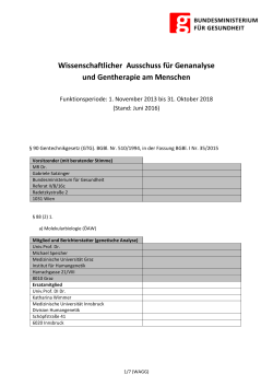 Wissenschaftlicher Ausschuss für Genanalyse und Gentherapie am