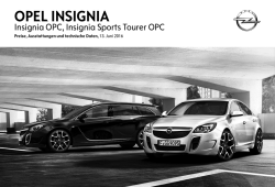 Opel Insignia OPC Preisliste