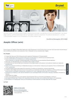 Aseptic Officer Job in Wiesbaden