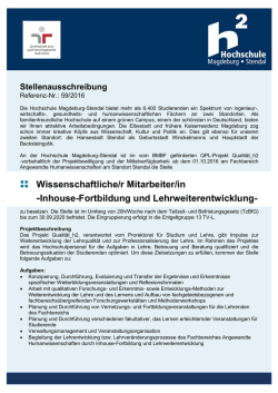 Inhouse-Fortbildung und Lehrweiterentwicklung