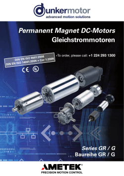 Permanent Magnet DC-Motors Gleichstrommotoren Series GR / G