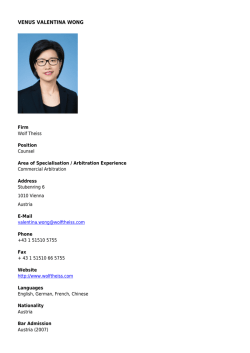 venus valentina wong - Austrian Arbitration Association