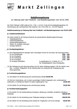 M arkt Z ellingen Gebührensatzung