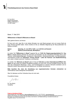 Einladung "Willkommen in Basel" 14.06.2016