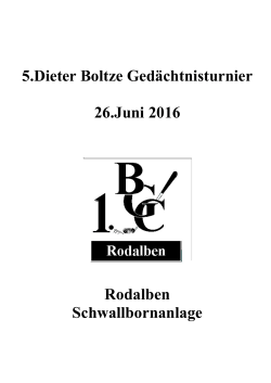 5.Dieter Boltze Gedächtnisturnier 26.Juni 2016 Rodalben
