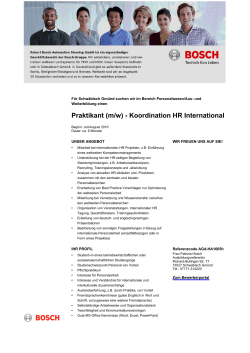 Praktikant (m/w) - Koordination HR International