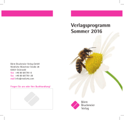 Verlagsprogramm Sommer 2016 - Börm Bruckmeier Publishing LLC