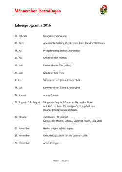 Jahresprogramm 2016 - Männerchor Basadingen