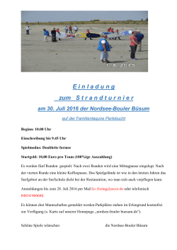 E inladung zum S trandturnier - TSV