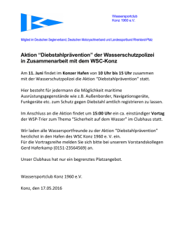 Diebstahlpr&auml;vention 11. Juni 2016