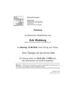 Erik Walsberg - FB Mathematik und Statistik