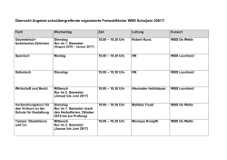 Übersicht Angebot schulübergreifende organisierte Freiwahlfächer